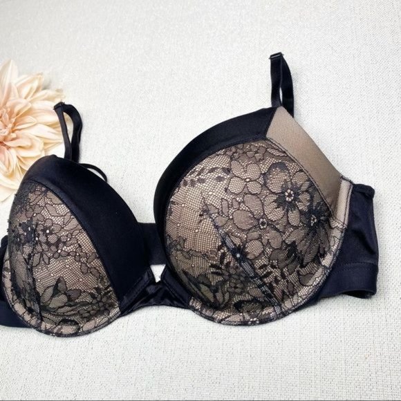 Victoria’s Secret Black Lace Push Up Bra 32D - Picture 3 of 9